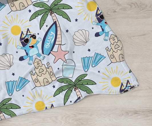 Blue beachy days blanket