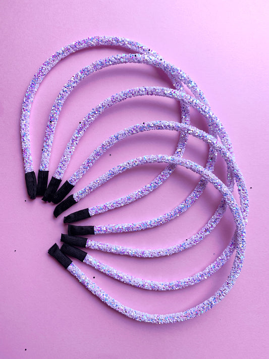 White Chunky Glitter Headband
