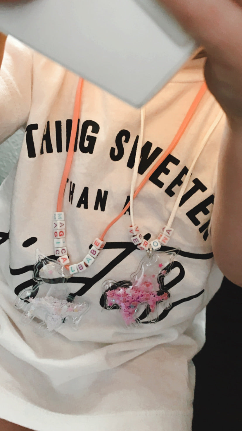 Unicorn shaker charm necklace