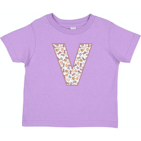 Personalized letter shirts with Golden June’s Bunny Print