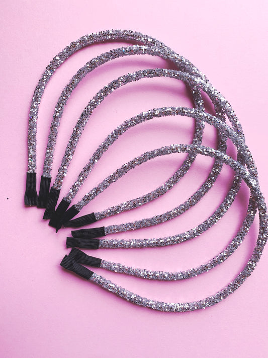 Silver Chunky Glitter Headband