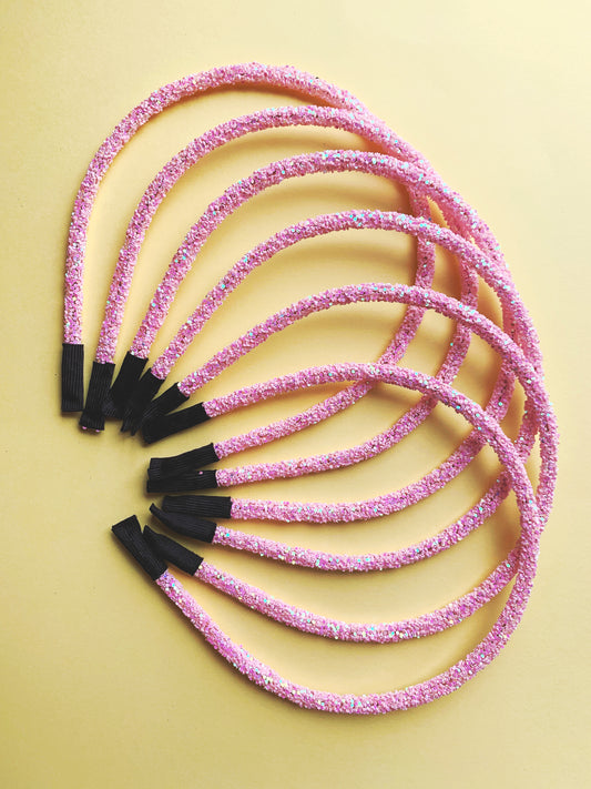 Ballerina Pink Chunky Glitter Headband