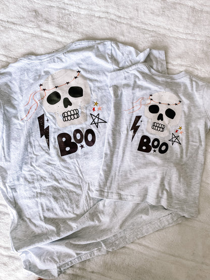 Boo skull front and back