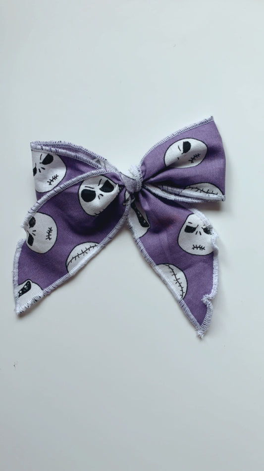 Jack Skellington Oversized Edged Bow