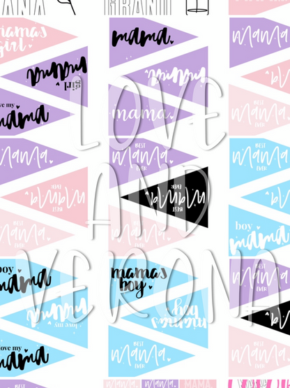 Mother’s Day digital tags and flags