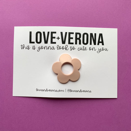 Beige Flower Clip