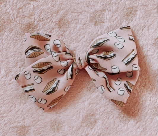 Oversized Pink S’more Bow