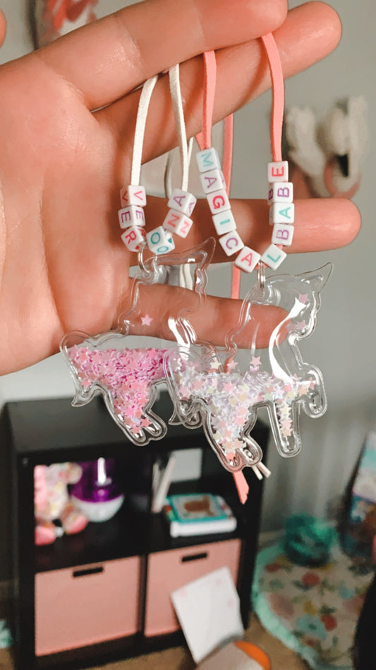 Unicorn shaker charm necklace