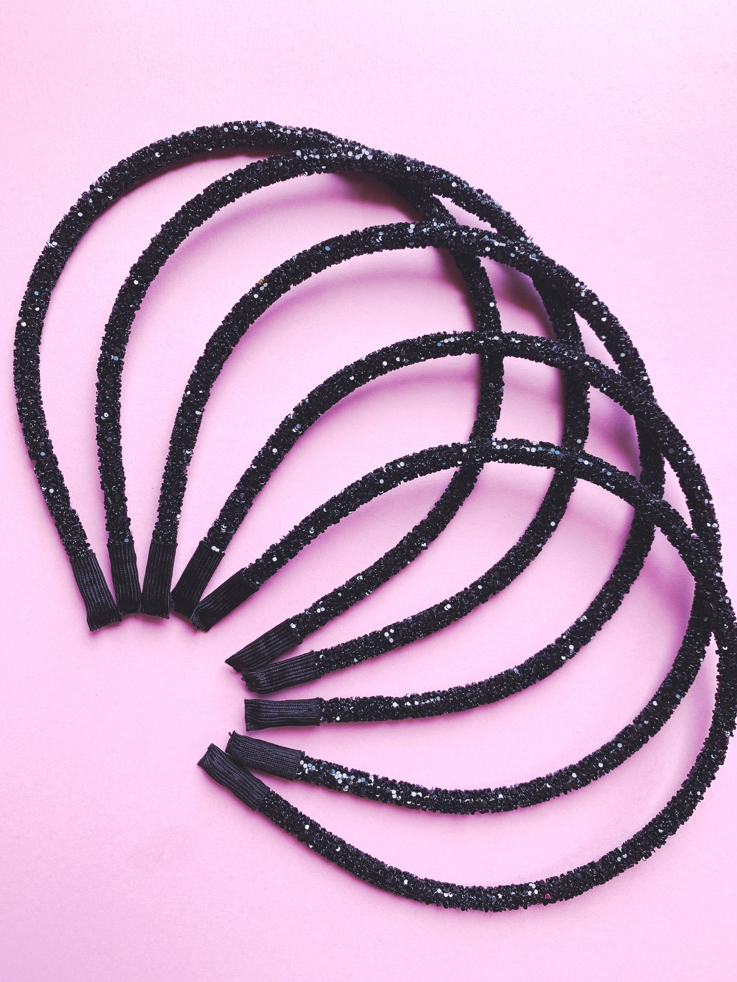 Black Chunky Glitter Headband