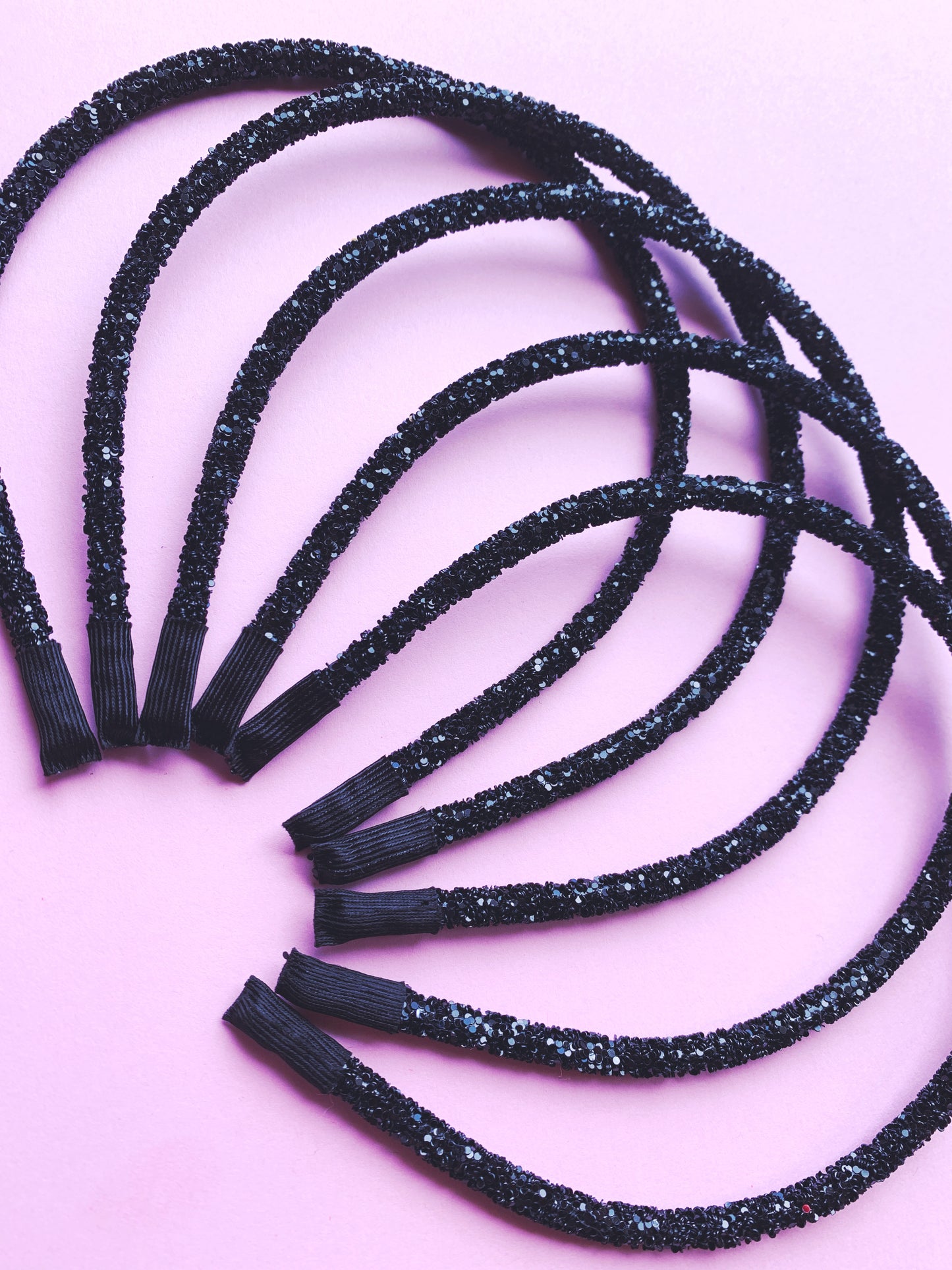 Black Chunky Glitter Headband