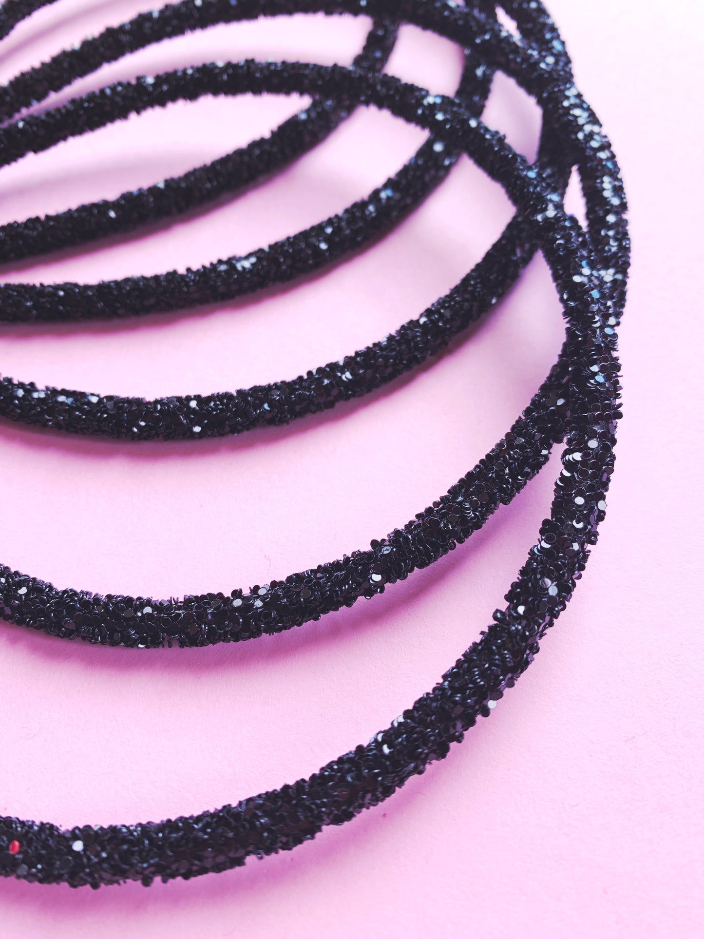 Black Chunky Glitter Headband
