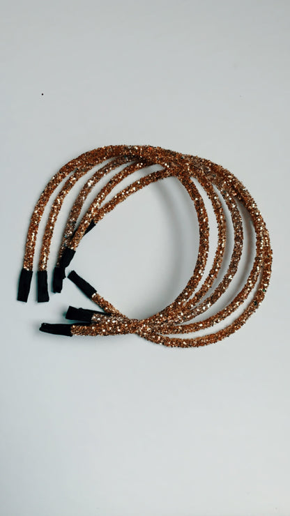 Gold NYE chunky glitter head bands